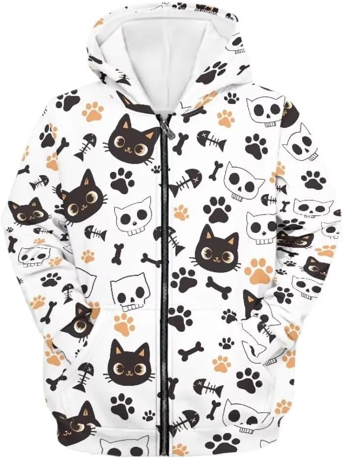 Age 6-14 Boys Girls Hoodies Zipper Sweatshirt Long Sleeve Hoodie Sweatshirt with Pockets Pullover Tops