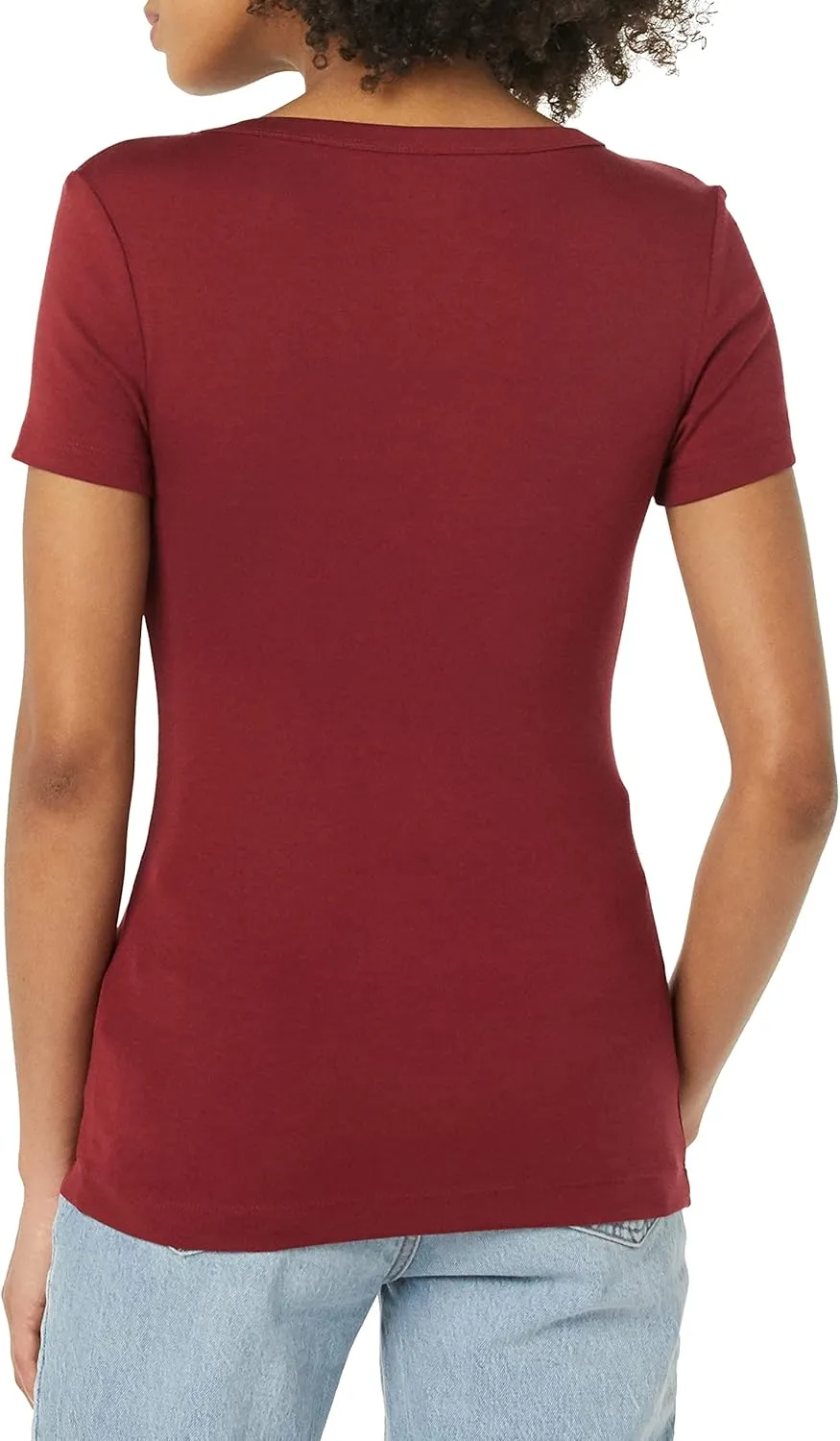 Amazon Essentials Women's Slim-Fit Short-Sleeve V-Neck T-Shirt, Pack of 2