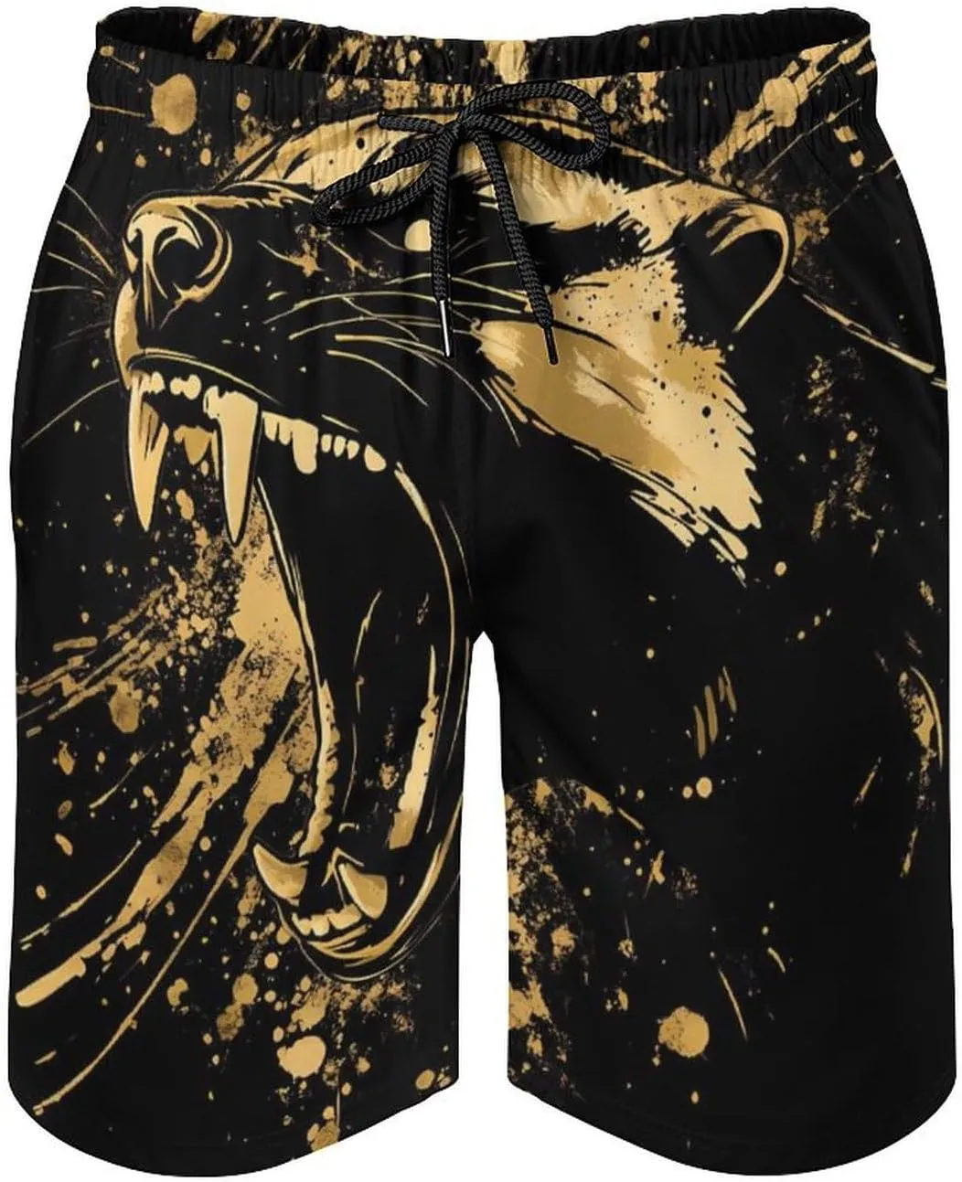 Anger Honey-Badger Roaring Mens Swim Trunks Beach Shorts Quick Dry Elastic Waist Drawstring Running Bathing Suits