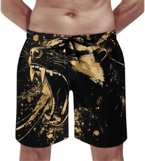 Anger Honey-Badger Roaring Mens Swim Trunks Beach Shorts Quick Dry Elastic Waist Drawstring Running Bathing Suits