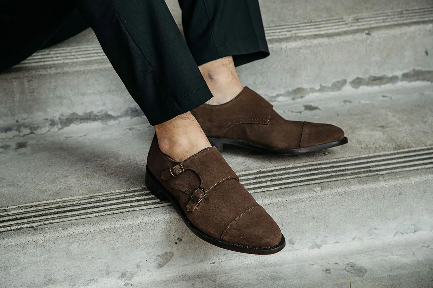 Anthony Veer Roosevelt II Double Monk Strap Dress Shoes for Men | Double Side Strap | Goodyear Welt Construction | Recraftable Leather Sole | Full Grain Calfskin Leather Upper