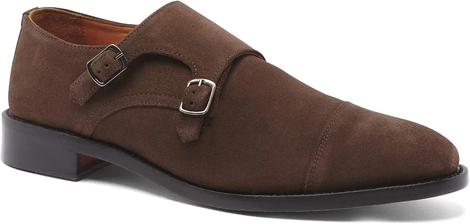 Anthony Veer Roosevelt II Double Monk Strap Dress Shoes for Men | Double Side Strap | Goodyear Welt Construction | Recraftable Leather Sole | Full Grain Calfskin Leather Upper