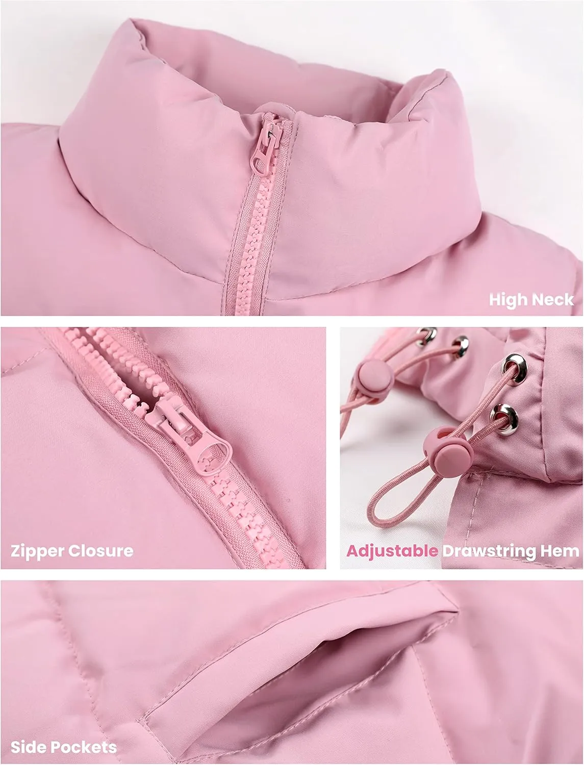 Athlisan Womens Zip Up Puffer Vest Stand Collar Sleeveless Padded Jacket Coat