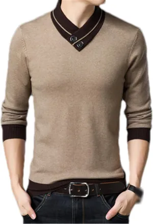 Autumn Mens Cashmere Sweater Men's V-Neck Sweaters Warm Knitting Pullover Men Jumper