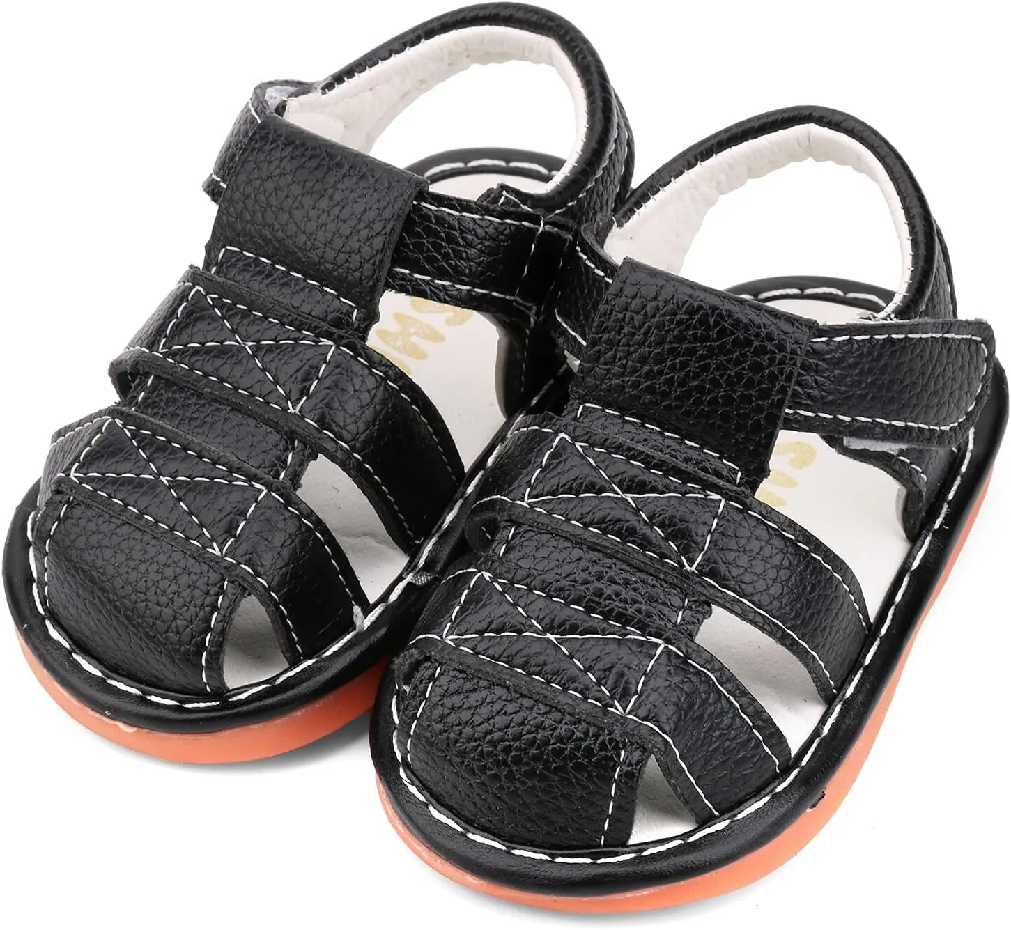Baby Boys Girls Squeaky Sandals Summer Closed-Toe Anti-Slip Premium Rubber Sole Toddler First Walkers Shoes