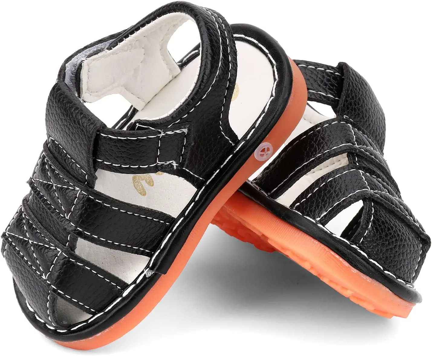 Baby Boys Girls Squeaky Sandals Summer Closed-Toe Anti-Slip Premium Rubber Sole Toddler First Walkers Shoes