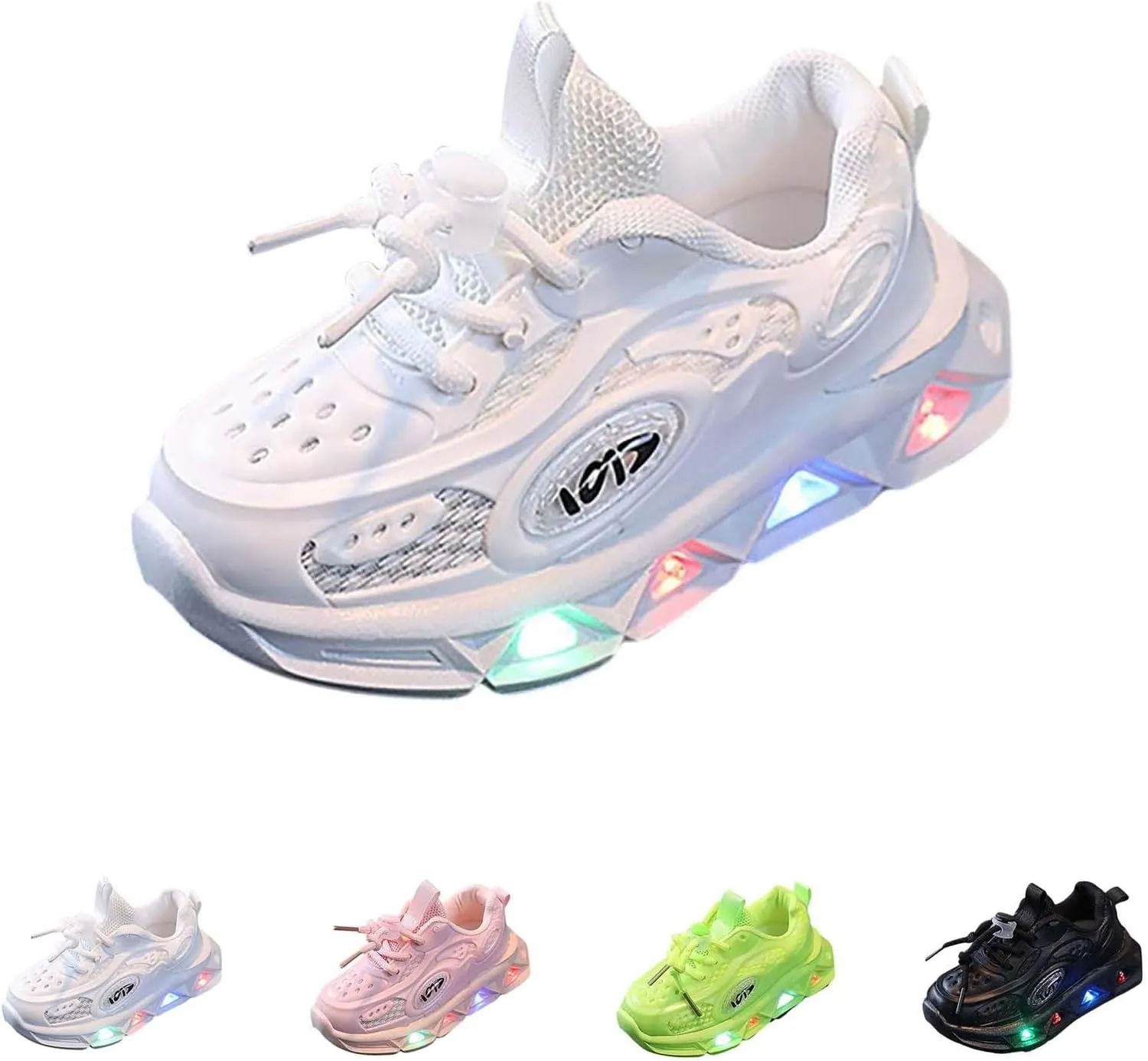 Baby Girls Fashion LED Light Up Solid Color Shoes Toddler Kids Infant Baby Boys Girls Lightweight Platform Sneakers