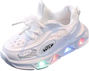 Baby Girls Fashion LED Light Up Solid Color Shoes Toddler Kids Infant Baby Boys Girls Lightweight Platform Sneakers