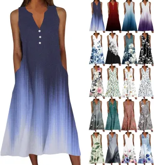 Beach Sundresses for Women 2025 Vacation Casual Plus Size Midi Sun Dress Loose Flowy Summer Boho Long Dresse Trendy