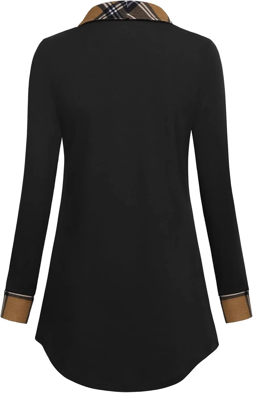 Bebonnie Womens Long Sleeve Casual V Neck Sweatshirts Pullover Tunic Tops with Buttons