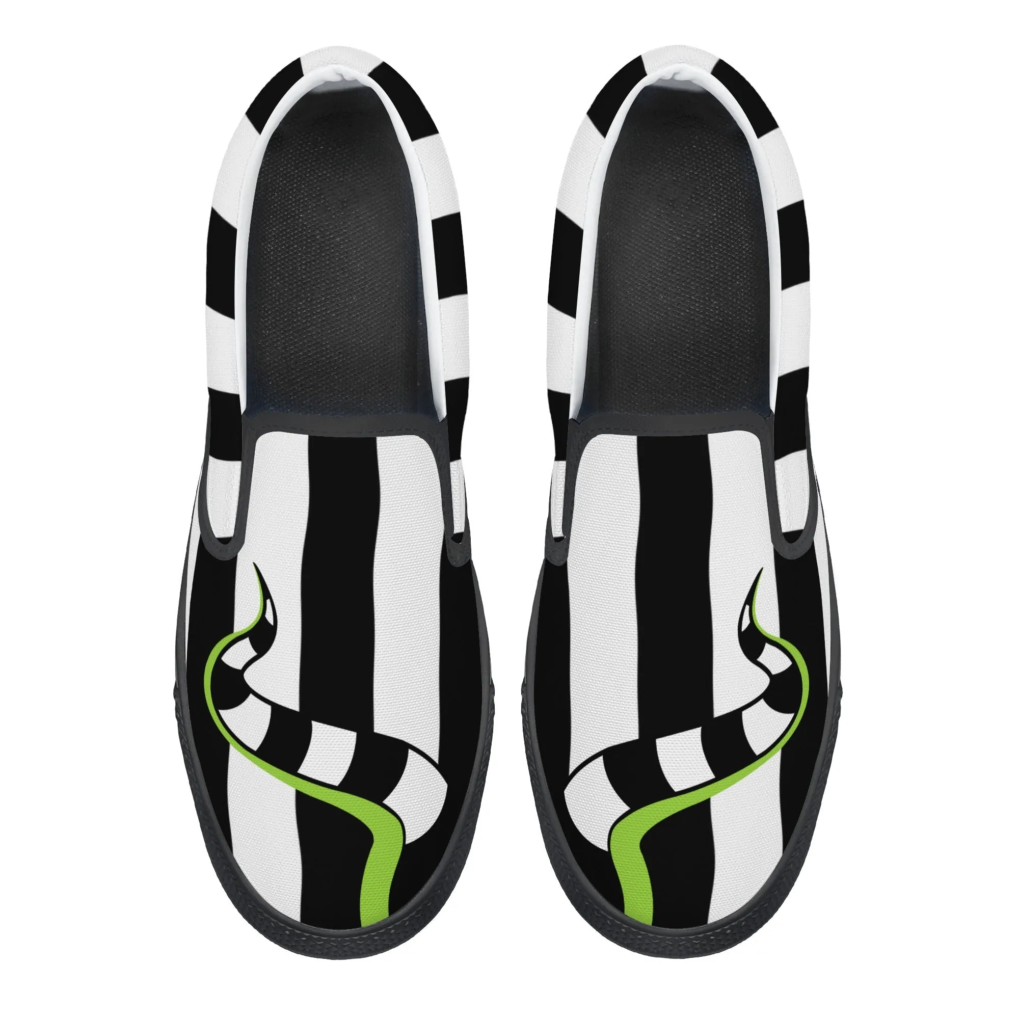 Beetlejuice & Sandworm Slip On Sneakers (Women's sizes)