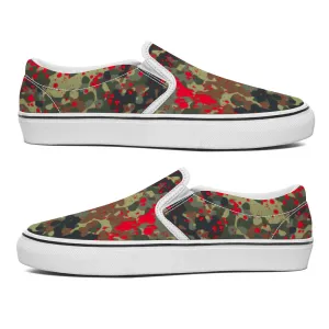 Bloody Camouflage Splatter Pattern V2 | Punk Slip-On Sneakers