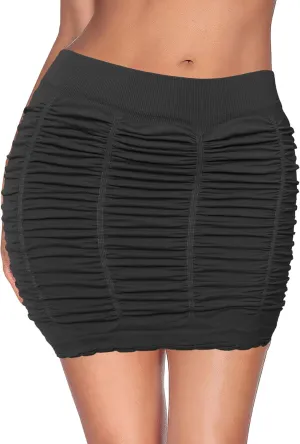 Boutique4Divas Womens Booty Enhancing Solid Mini Stretch Bodycon Club Skirt