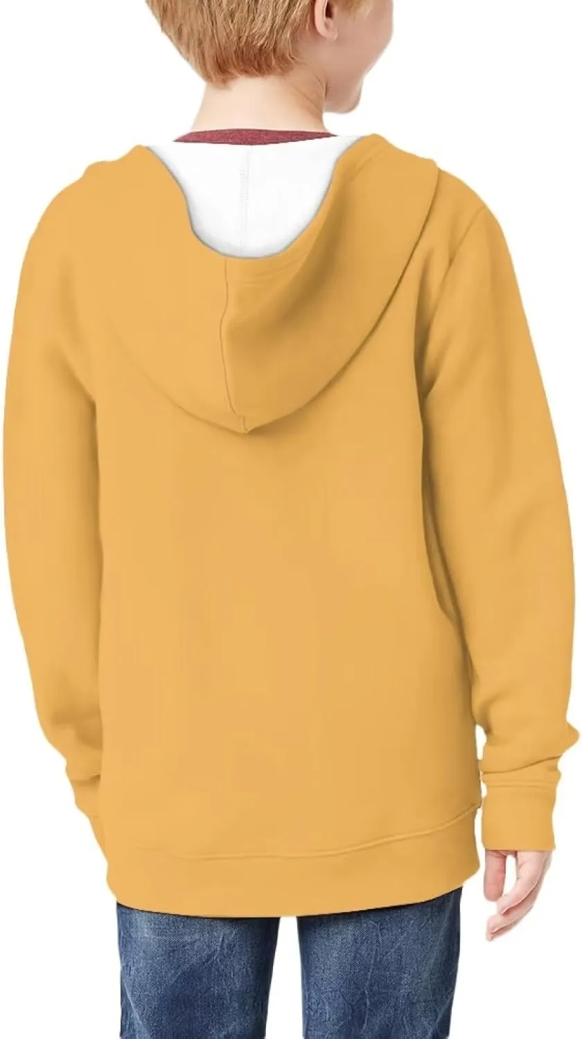 Boys Girls Hoodies Zipper Sweatshirt Long Sleeve Hoodie Sweatshirt with Pockets Pullover Tops Age 6-14