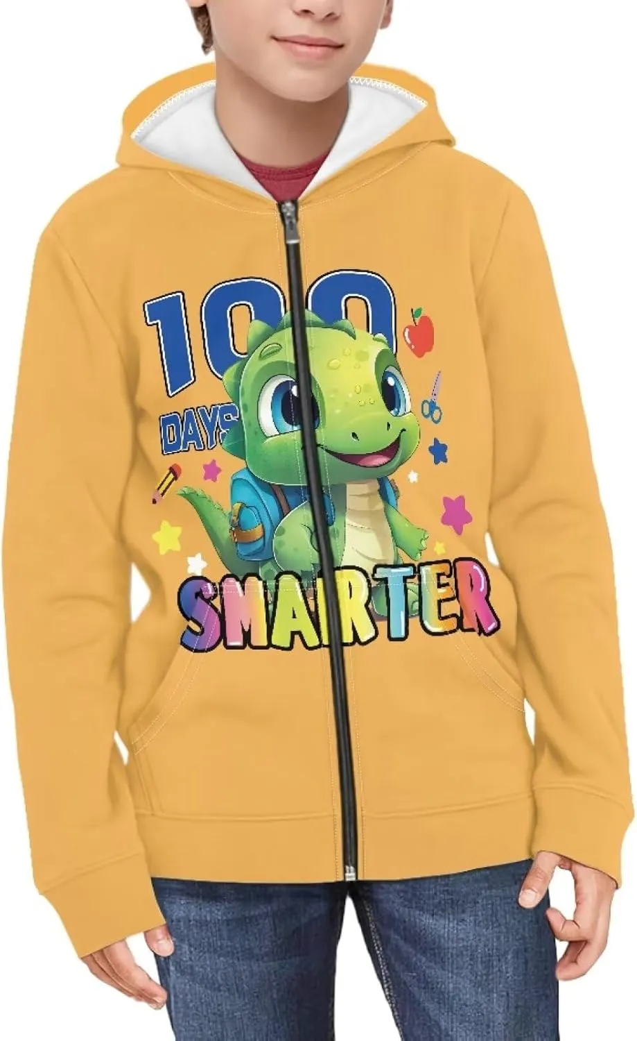 Boys Girls Hoodies Zipper Sweatshirt Long Sleeve Hoodie Sweatshirt with Pockets Pullover Tops Age 6-14