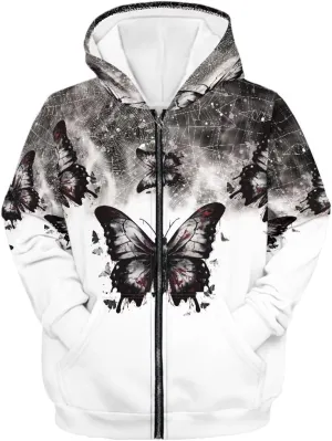 Boys Girls Hoodies Zipper Sweatshirt Long Sleeve Hoodie Sweatshirt with Pockets Pullover Tops Age 6-14