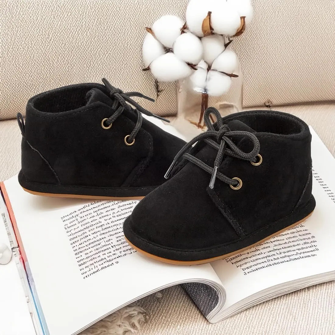CENCIRILY Baby Booties Newborn Girl Boy shoes Infant Fleece Cozy Fur Lining Winter Warm Ankle Boots Rubber Sole Anti-Slip Prewalker Boots