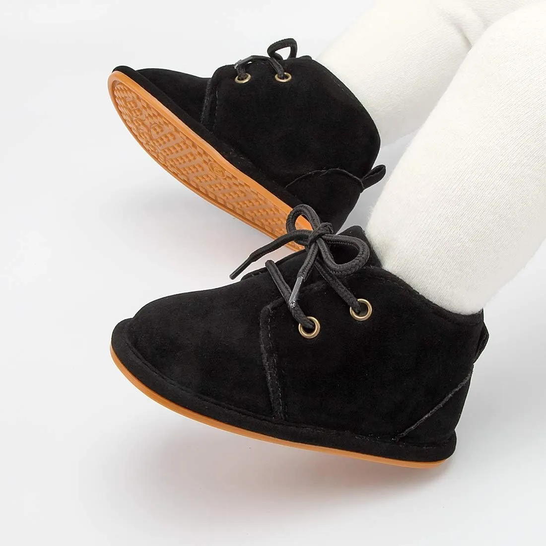 CENCIRILY Baby Booties Newborn Girl Boy shoes Infant Fleece Cozy Fur Lining Winter Warm Ankle Boots Rubber Sole Anti-Slip Prewalker Boots