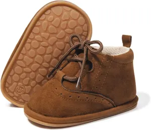 CENCIRILY Baby Booties Newborn Girl Boy shoes Infant Fleece Cozy Fur Lining Winter Warm Ankle Boots Rubber Sole Anti-Slip Prewalker Boots