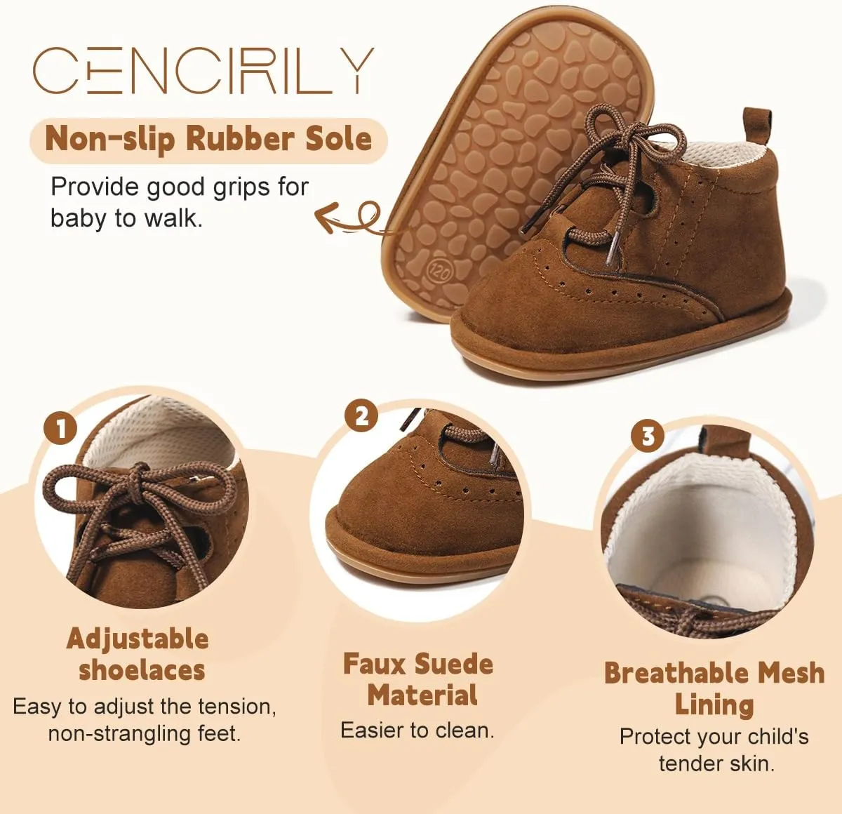 CENCIRILY Baby Booties Newborn Girl Boy shoes Infant Fleece Cozy Fur Lining Winter Warm Ankle Boots Rubber Sole Anti-Slip Prewalker Boots