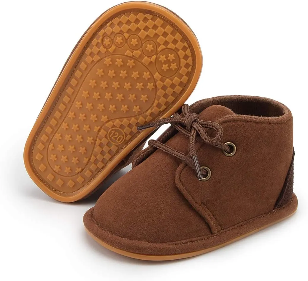 CENCIRILY Baby Booties Newborn Girl Boy shoes Infant Fleece Cozy Fur Lining Winter Warm Ankle Boots Rubber Sole Anti-Slip Prewalker Boots