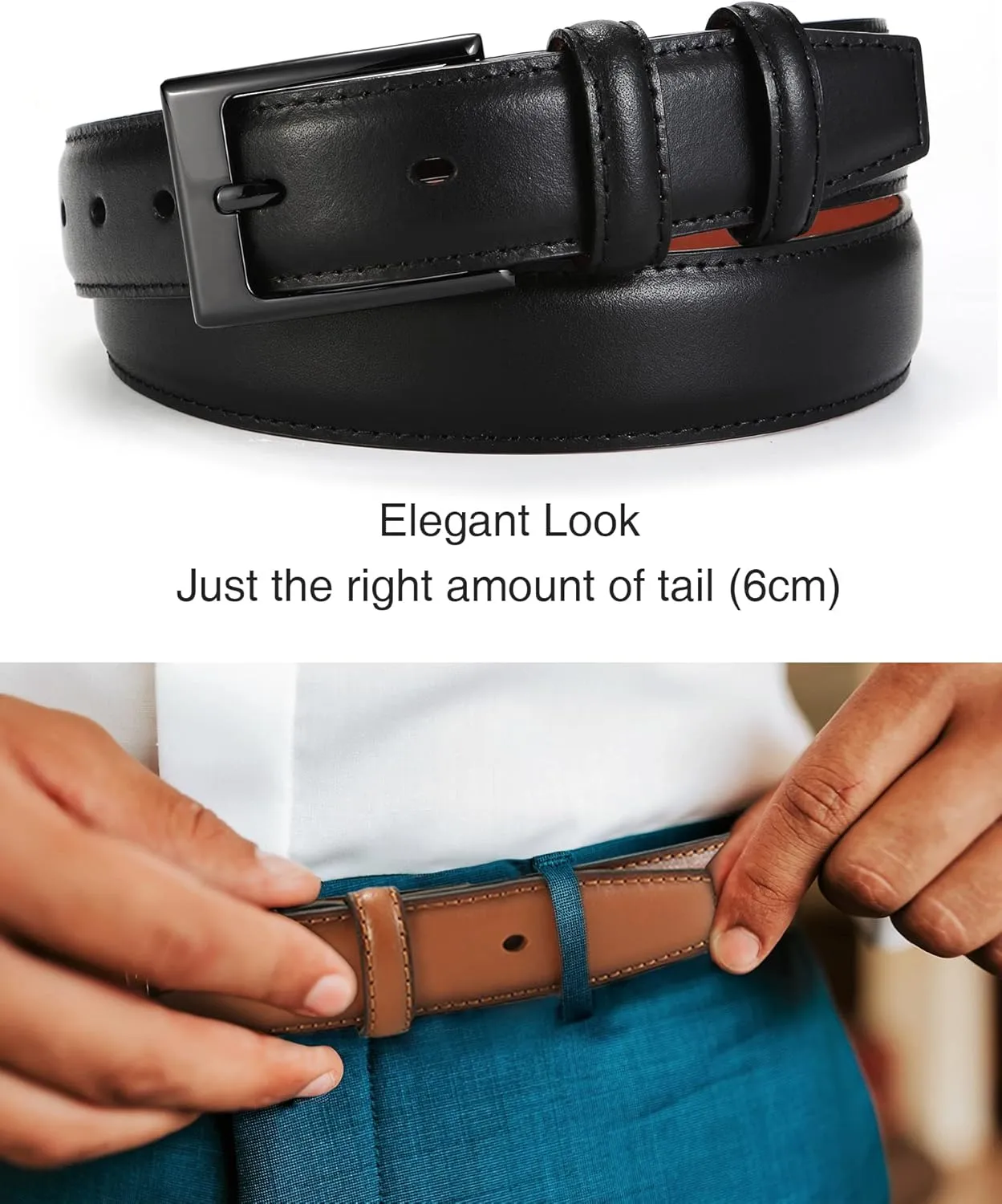 CHAOREN Mens Belts Leather 1 1/8" for Gift Men - Perfect Companion to Mens Dress Shoes