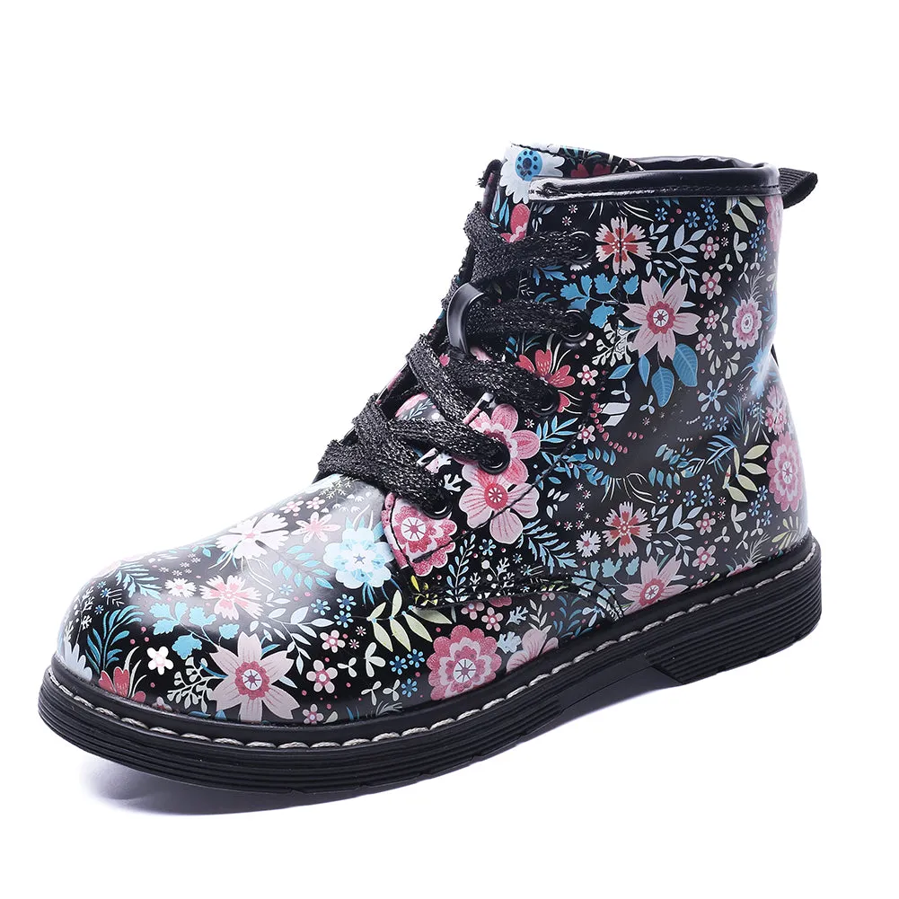 Classic Waterproof Shoes for Girl Toddler Zip Flower Walking Boots