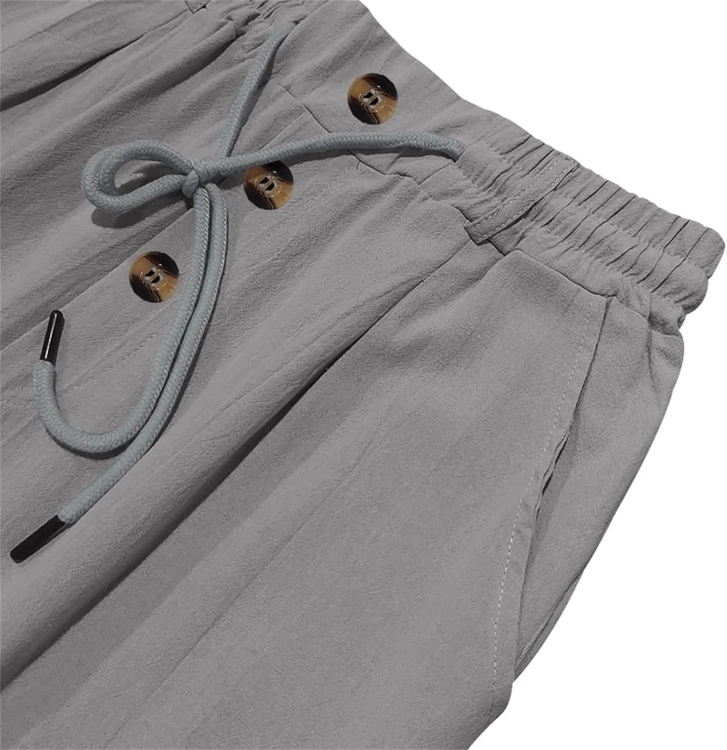 Comfy Pants for Men Cotton Linen Loose Baggy Yoga Trousers Summer Beach Gym Pants