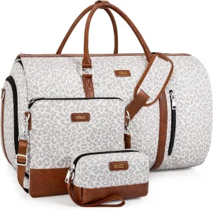 Convertible Garment Duffel Bag for Travel - Carry On Garment Bags With Toiletry Bag Large Weekender Bag for Men Women 2 in 1 Hanging Suitcase Suit Travel Duffel Overnight Bags 4pcs Set