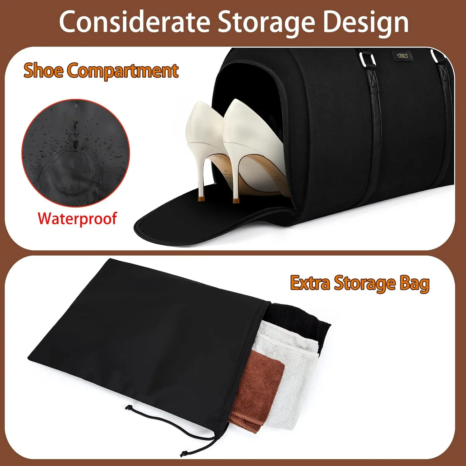 Convertible Garment Duffel Bag for Travel - Carry On Garment Bags With Toiletry Bag Large Weekender Bag for Men Women 2 in 1 Hanging Suitcase Suit Travel Duffel Overnight Bags 4pcs Set