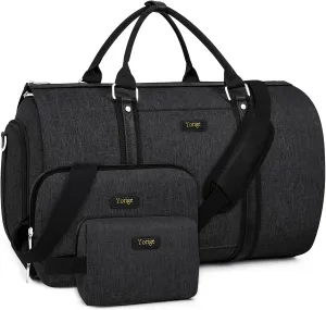 Convertible Garment Duffle Bags for Travel - Carry on Garment Bag for Men Women Large Travel Duffel Bag with Crossbody Bag 4pcs Set, 2 in 1 Hanging Suit Dress Clothes Travel Bag
