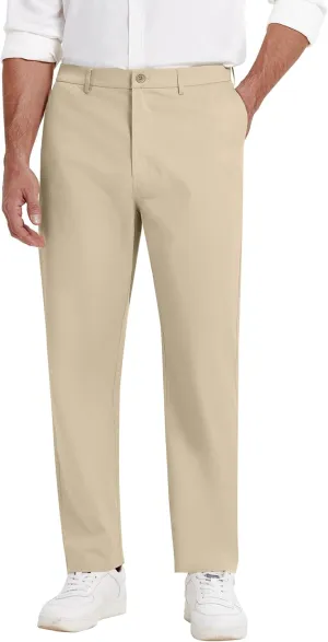 COOFANDY Men Casual Cotton Pants Classic Fit Stretch Chino Pant Flat Front Wrinkle-Free Pants