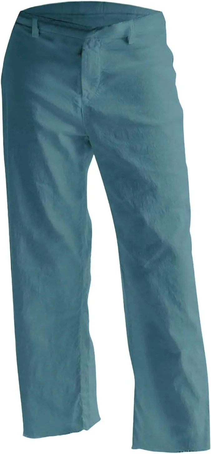 Cotton Linen Cropped Pants Women Straight Leg Capris Summer Business Casual Work Pants Ankle Length Chino Trousers