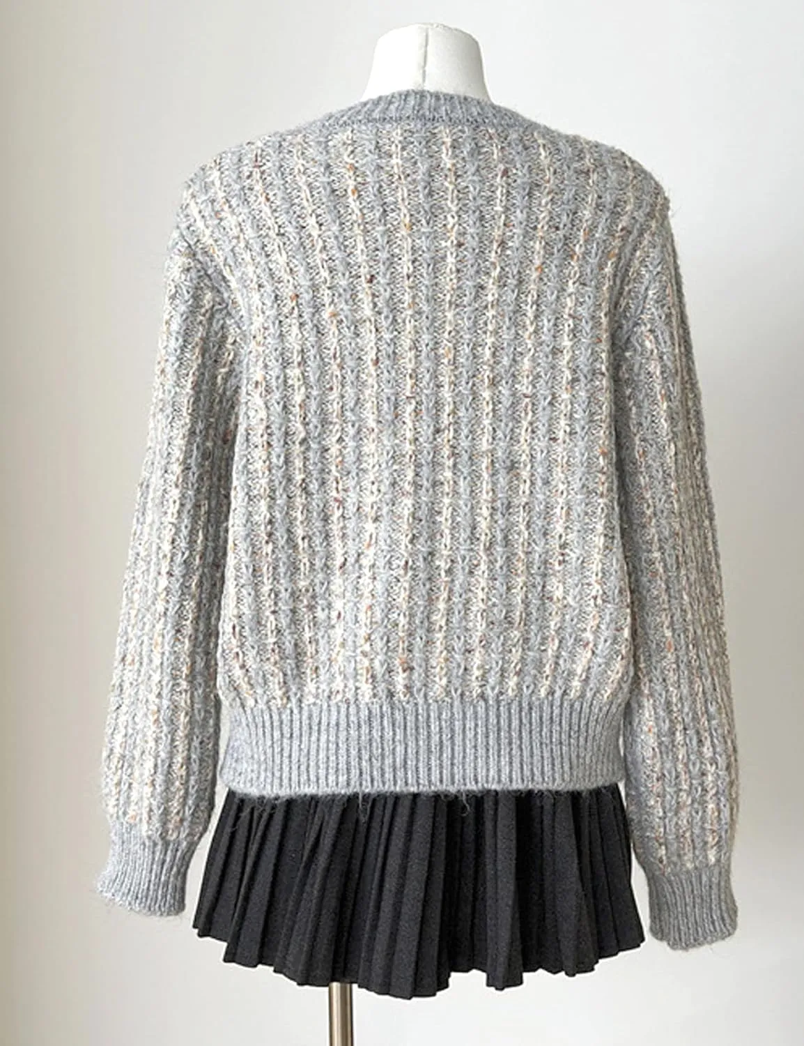 COZYPOIN Women Chunky Knitted Cardigan Sweater Crew Neck Button Fall Trendy Knit Coat