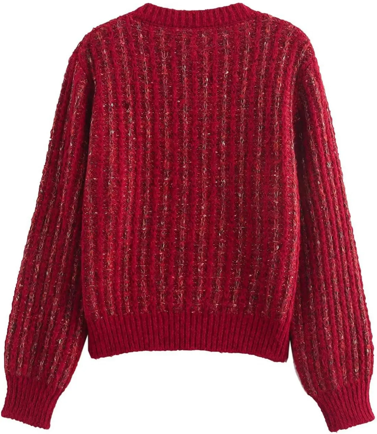 COZYPOIN Women Chunky Knitted Cardigan Sweater Crew Neck Button Fall Trendy Knit Coat