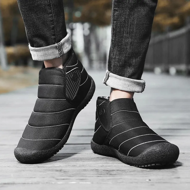Cuzcare Ankle Boots For Men Plush Casual Winter Orthopedic Shoes