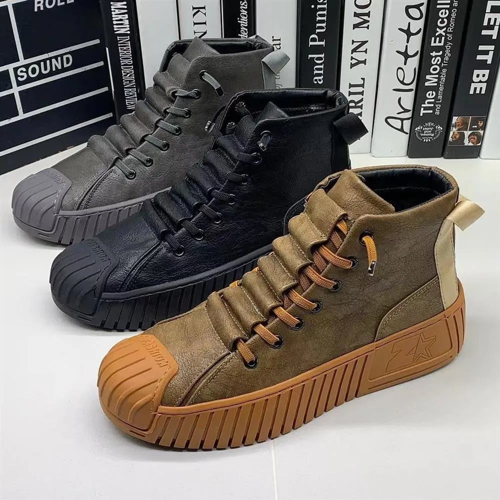 Cuzcare Men Ankle Boots Nonslip Anti-shock Winter Orthopedic Shoes
