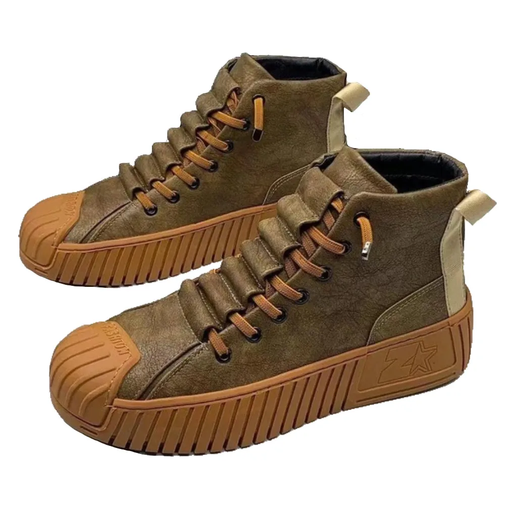 Cuzcare Men Ankle Boots Nonslip Anti-shock Winter Orthopedic Shoes