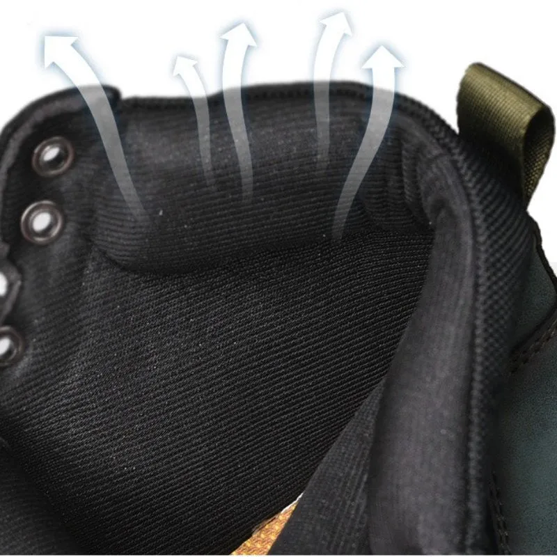 Cuzcare Men Casual Ankle Boots Leather Winter Orthopedic Shoes