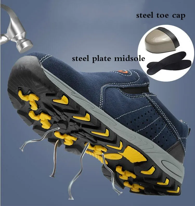 Cuzcare Men Orthopedic Shoes Suede Anti-puncture Safety Boots