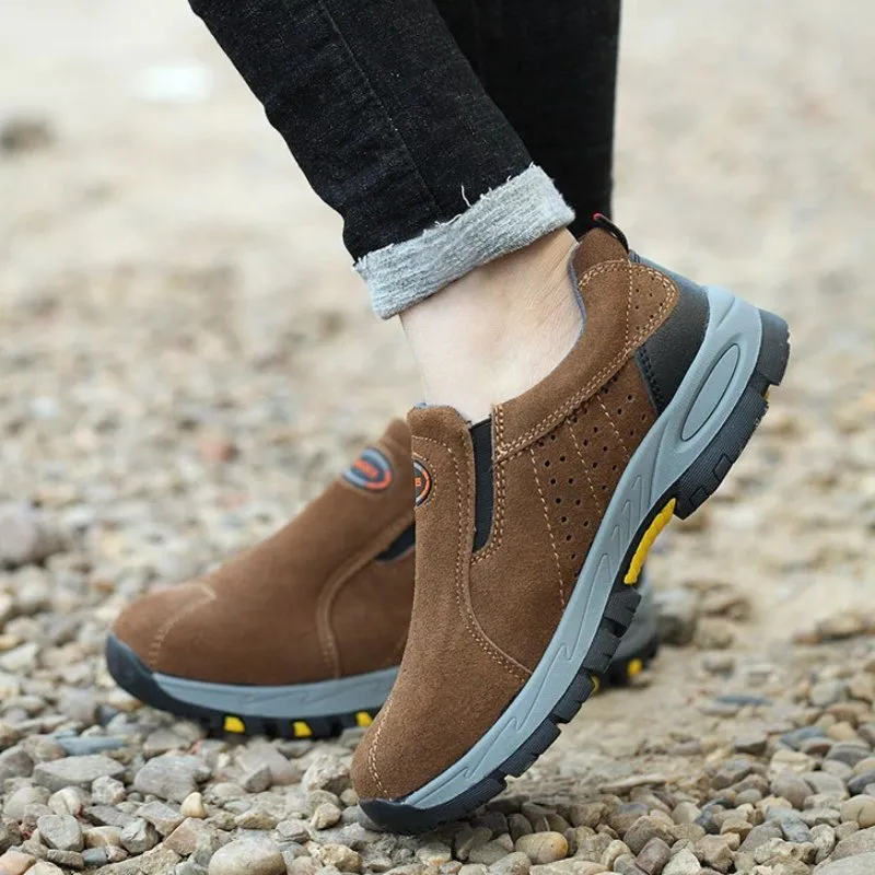 Cuzcare Men Orthopedic Shoes Suede Anti-puncture Safety Boots