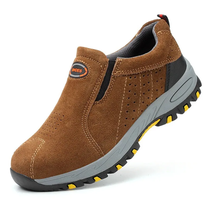 Cuzcare Men Orthopedic Shoes Suede Anti-puncture Safety Boots