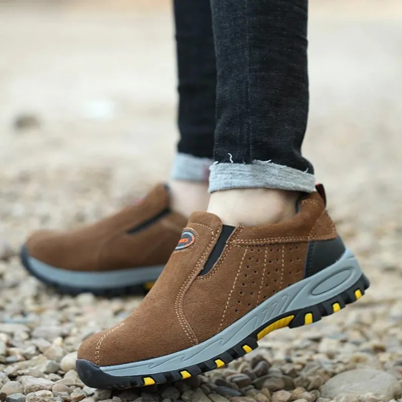 Cuzcare Men Orthopedic Shoes Suede Anti-puncture Safety Boots