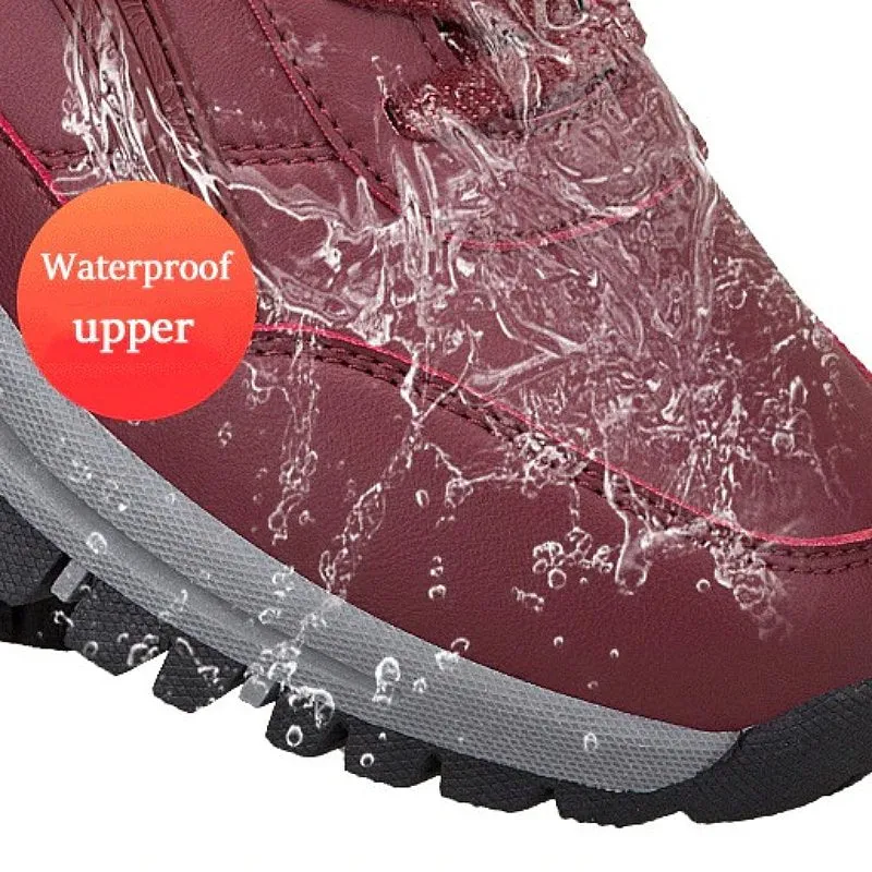 Cuzcare Men Velcro Fur Ankle Boots Waterproof Orthopedic Shoes
