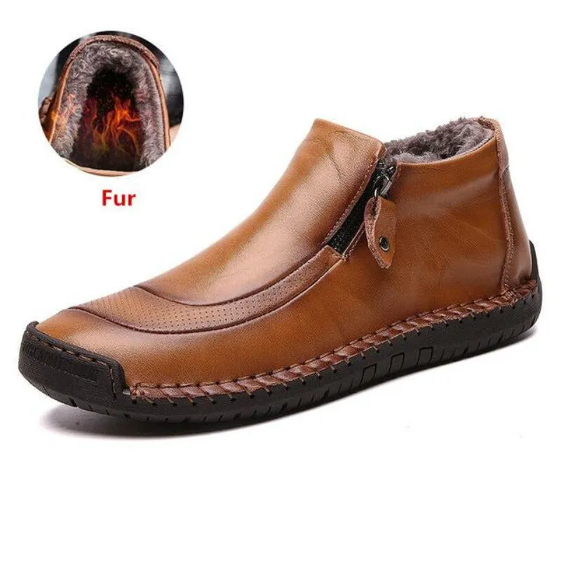 Cuzcare Men Warm Ankle Boots Winter 2022 Orthopedic Shoes