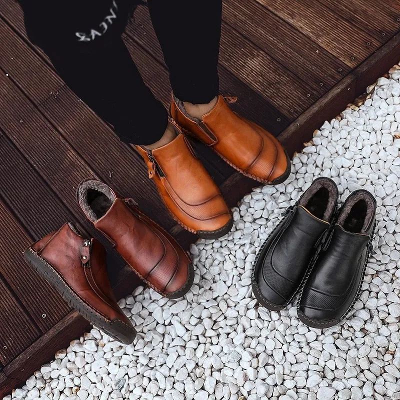 Cuzcare Men Warm Ankle Boots Winter 2022 Orthopedic Shoes