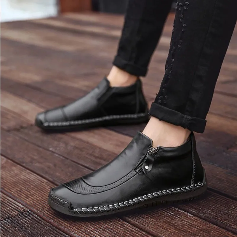 Cuzcare Men Warm Ankle Boots Winter 2022 Orthopedic Shoes