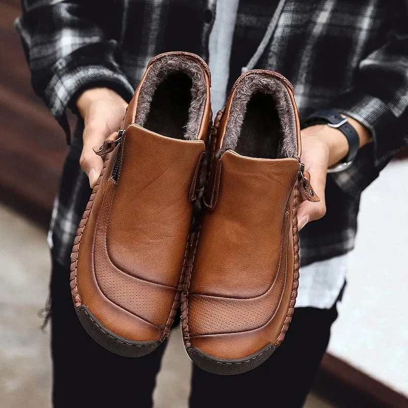 Cuzcare Men Warm Ankle Boots Winter 2022 Orthopedic Shoes