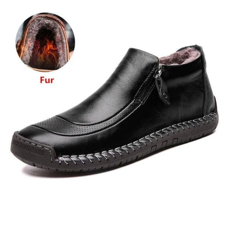 Cuzcare Men Warm Ankle Boots Winter 2022 Orthopedic Shoes