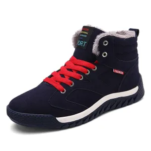 Cuzcare Men Warm Orthopedic Shoes Round Toe Ankle Snow Boots